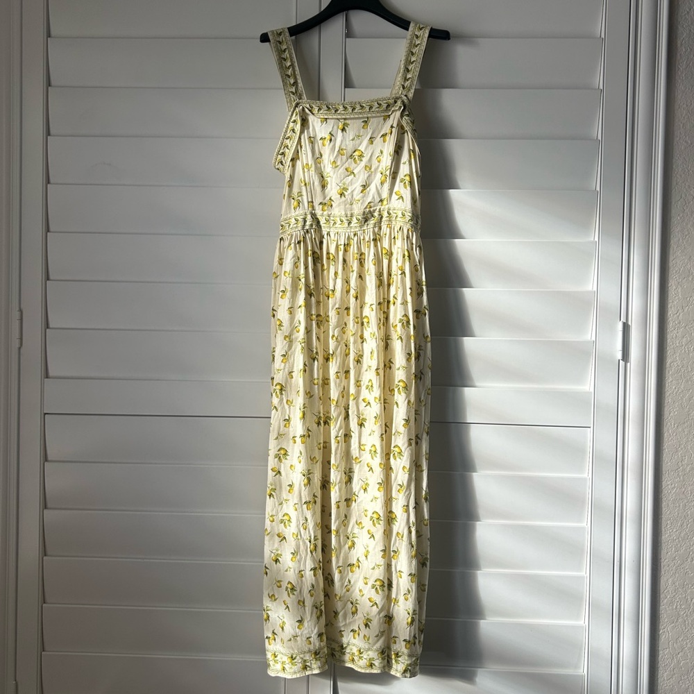 Max Studio Cream and Yellow Floral Skirt